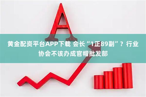 黄金配资平台APP下载 会长“1正89副”？行业协会不该办成官帽批发部